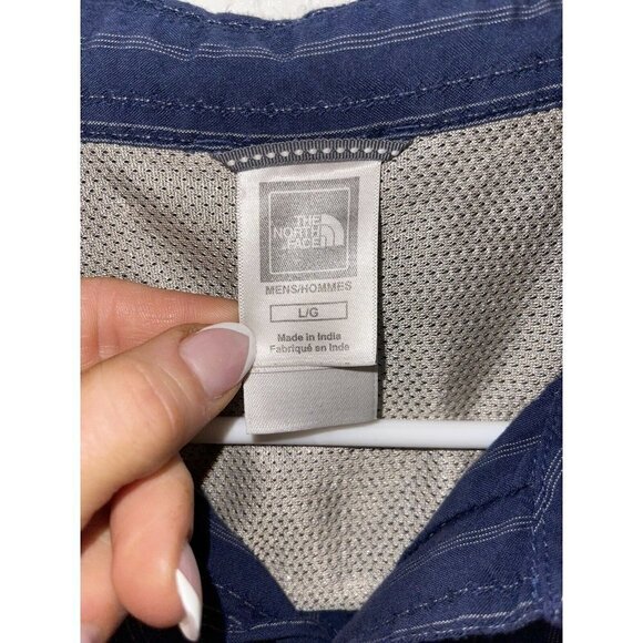 𝅺NORTH Face Mens Button Shirt Long Sleeve Size Large Blue (X1) - Picture 2 of 5